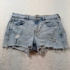 Gap Denim Cutoff Shorts Womens 10 Light Blue Good Distressed Raw Hem 391939-00